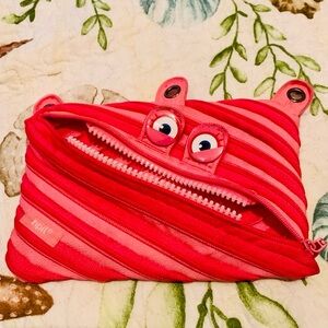Zip it pencil case Pink Monster full zippered binder Pencil School supplies bag